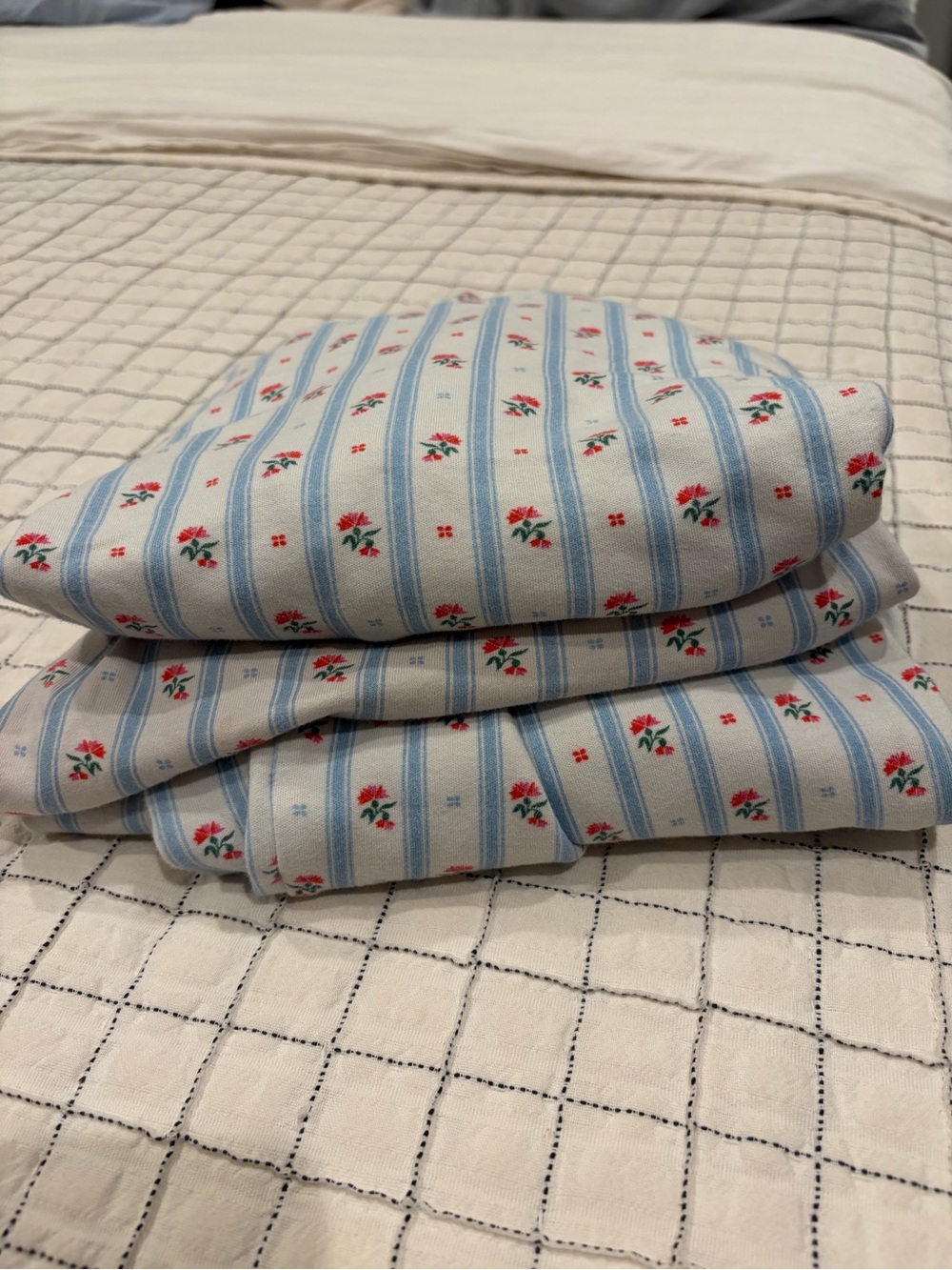 Hill House Organic Cotton Pajama Lounge Set 3 Piece Small Cottagecore - Picture 3 of 7